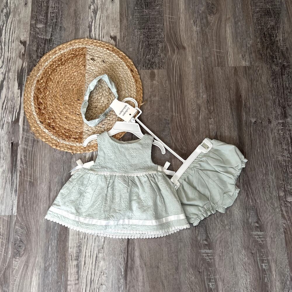 CATHERINE MALANDRINO Baby Girl Dress & Bloomers Set NWT
